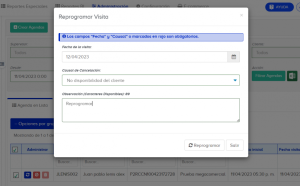 reprogramar agenda masivamente