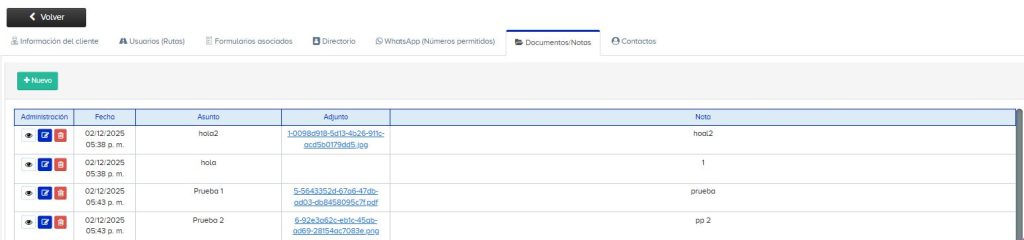 Gestión centralizada de documentos y notas por cliente Gestión centralizada de documentos y notas por cliente