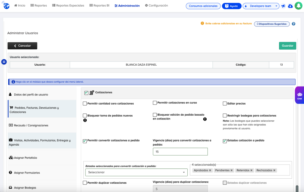 Pedido Sugerido en Cotizaciones – App móvil R-SALES 1 cotizacion a pedido