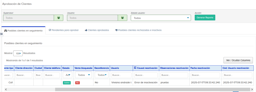 Reactivación de Clientes y Trazabilidad Total