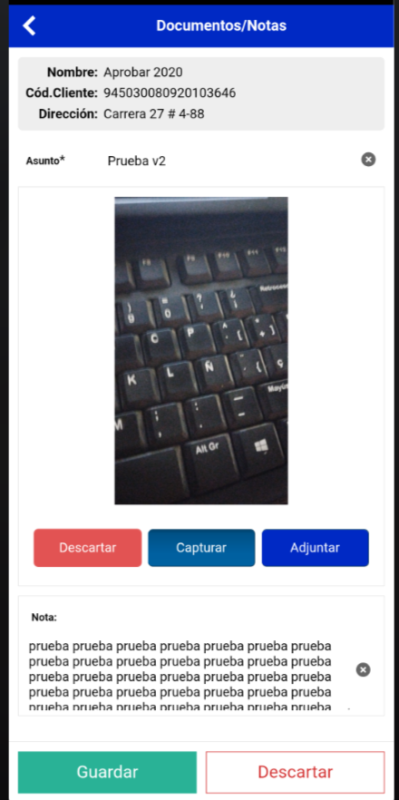 Gestión centralizada de documentos y notas por cliente