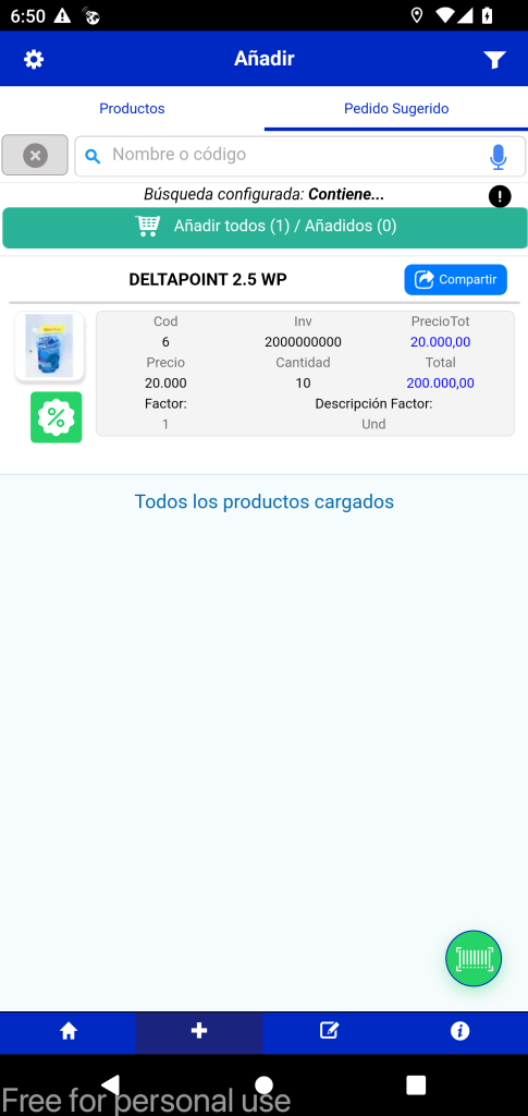 Pedido Sugerido en Cotizaciones – App móvil R-SALES 2 screenshot 2026 01 20 18.50.04.777 1