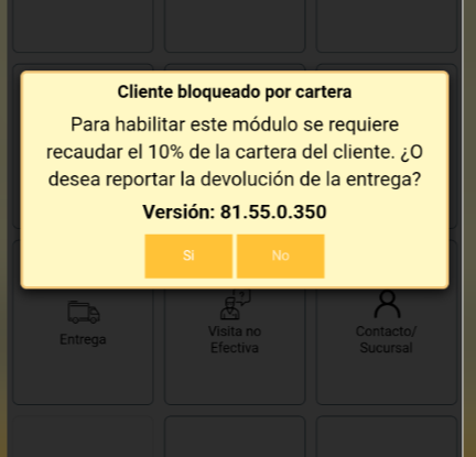 Permitir registrar entregas como no entregadas en clientes con bloqueo por cartera