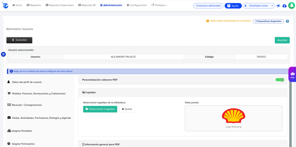 Novedad R-SALES: Cabecera PDF Personalizada por Usuario Novedad R-SALES: Cabecera PDF Personalizada por Usuario