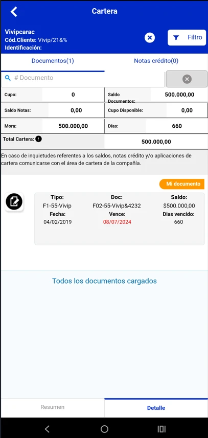 Mejora implementada: Campo "Total Cartera" en reporte de cartera móvil