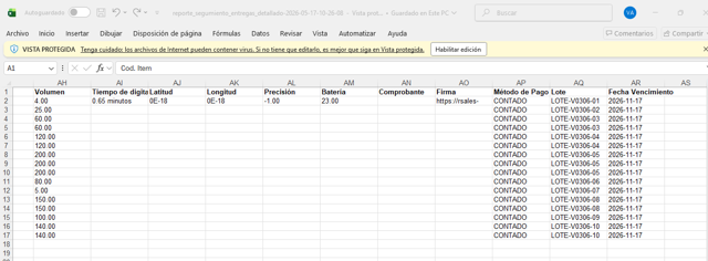 Visualización de Lote y Fecha de Vencimiento en Entregas y Devoluciones