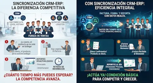 eficiencia integral con sincronización crm-erp