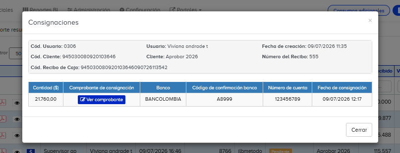 Nueva mejora en reportes de Consignaciones y Recaudos Nueva mejora en reportes de Consignaciones y Recaudos
