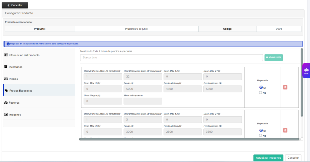 ¡Nueva funcionalidad en R-SALES! Gestión de Precios Especiales en Administrar Productos