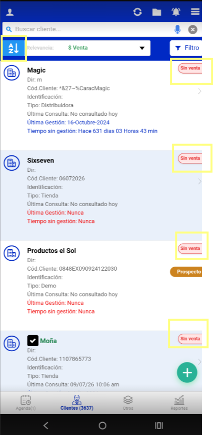 ¡Nueva funcionalidad en la App Móvil R-SALES! Filtros avanzados en el panel de clientes