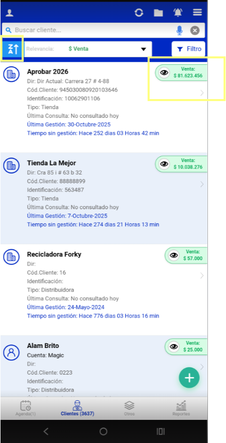 ¡Nueva funcionalidad en la App Móvil R-SALES! Filtros avanzados en el panel de clientes