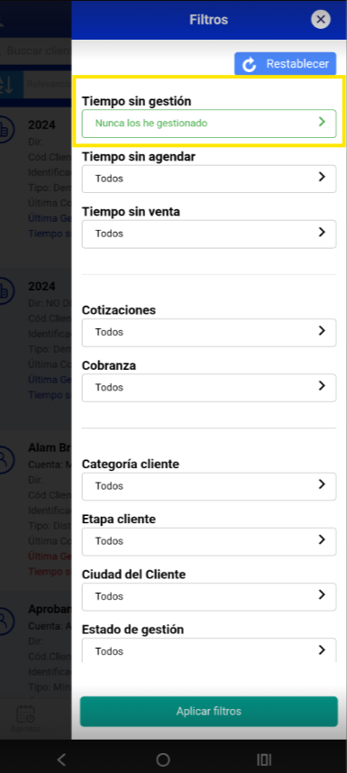 ¡Nueva funcionalidad en la App Móvil R-SALES! Filtros avanzados en el panel de clientes