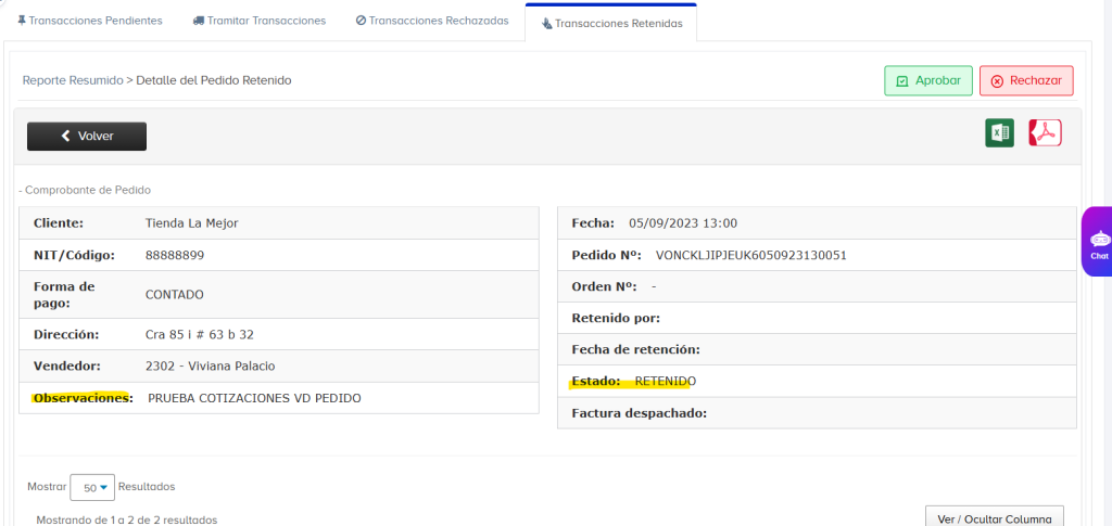 ¡Nueva funcionalidad! Aprobación ágil de Pedidos y Recaudos desde su vista de detalle