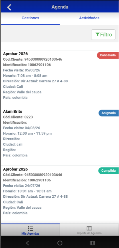¡Nueva actualización en R-Sales Móvil: Reporte "Consultar Agenda" más ágil, visual e intuitivo!
