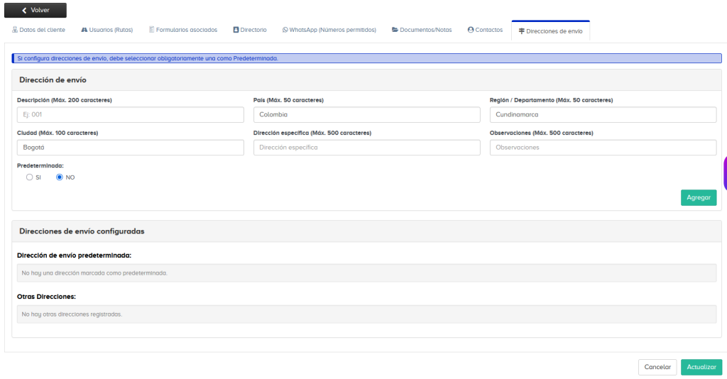 ¡Nueva Funcionalidad en R-SALES! Gestión de Múltiples Direcciones de Envío por Cliente