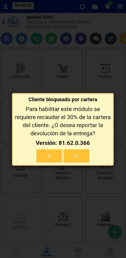 Nueva funcionalidad: Desbloqueo de Facturación por Recaudo de Cartera en Autoventa